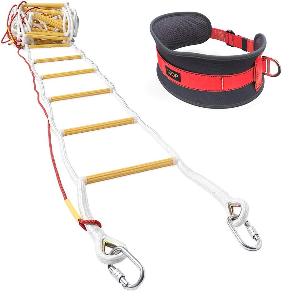 13ft Weather Resistant Fire Escape Ladder with Hooks R103109