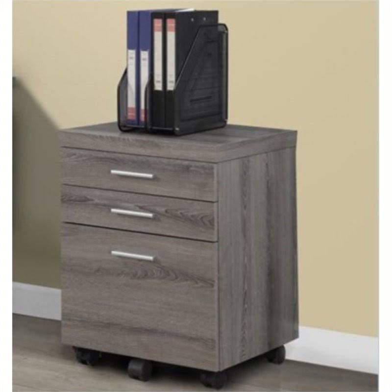 3 Drawer File Cabinet in Dark Taupe A9175