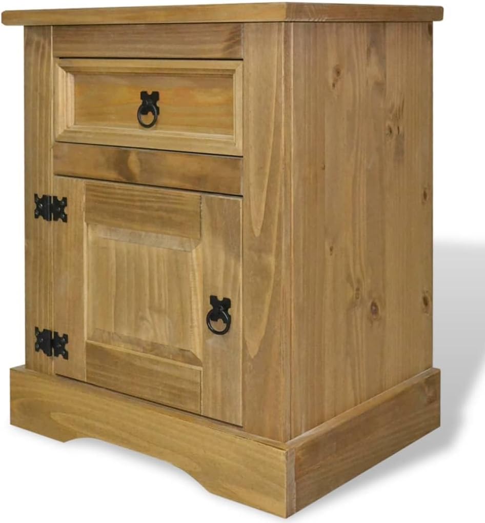 Mexican Pine Bedside Cabinet 20.9"x15.4"x26.4" Z7737