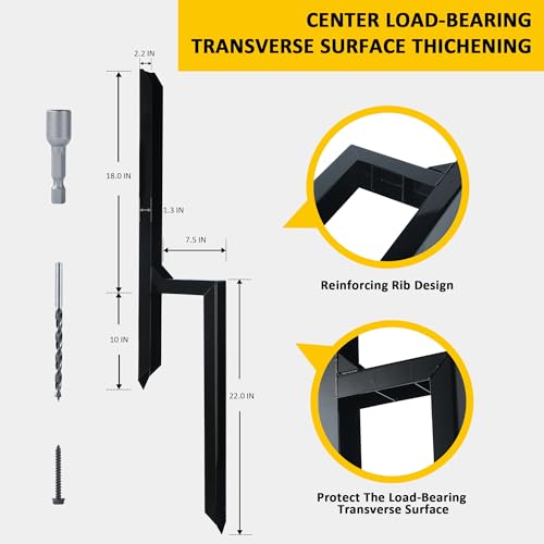 40 Inch Heavy Duty Steel Fence Post Repair Stakes, 2 Pack J332