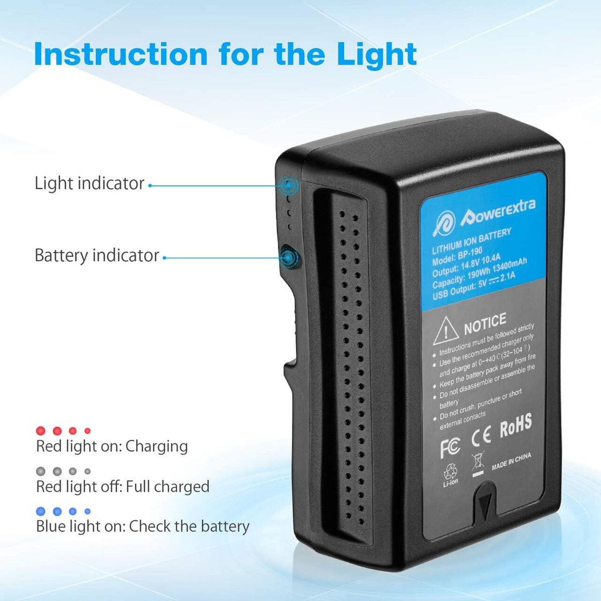 190Wh V Mount Battery with D-Tap Cable and Charger U782