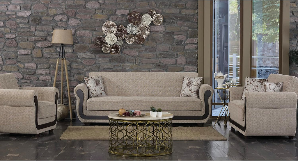 Beige Convertible Sleeper Chair with Storage H610