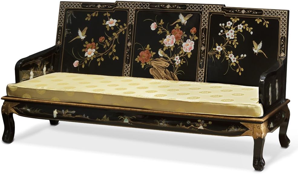 Black Lacquer Wooden Sofa Chair M123073