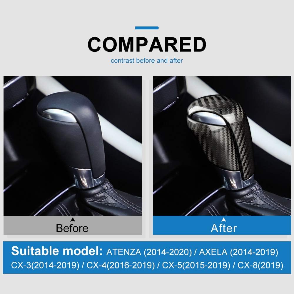 2pcs Carbon Fiber Car Gear Shift Knob Cover Q21002