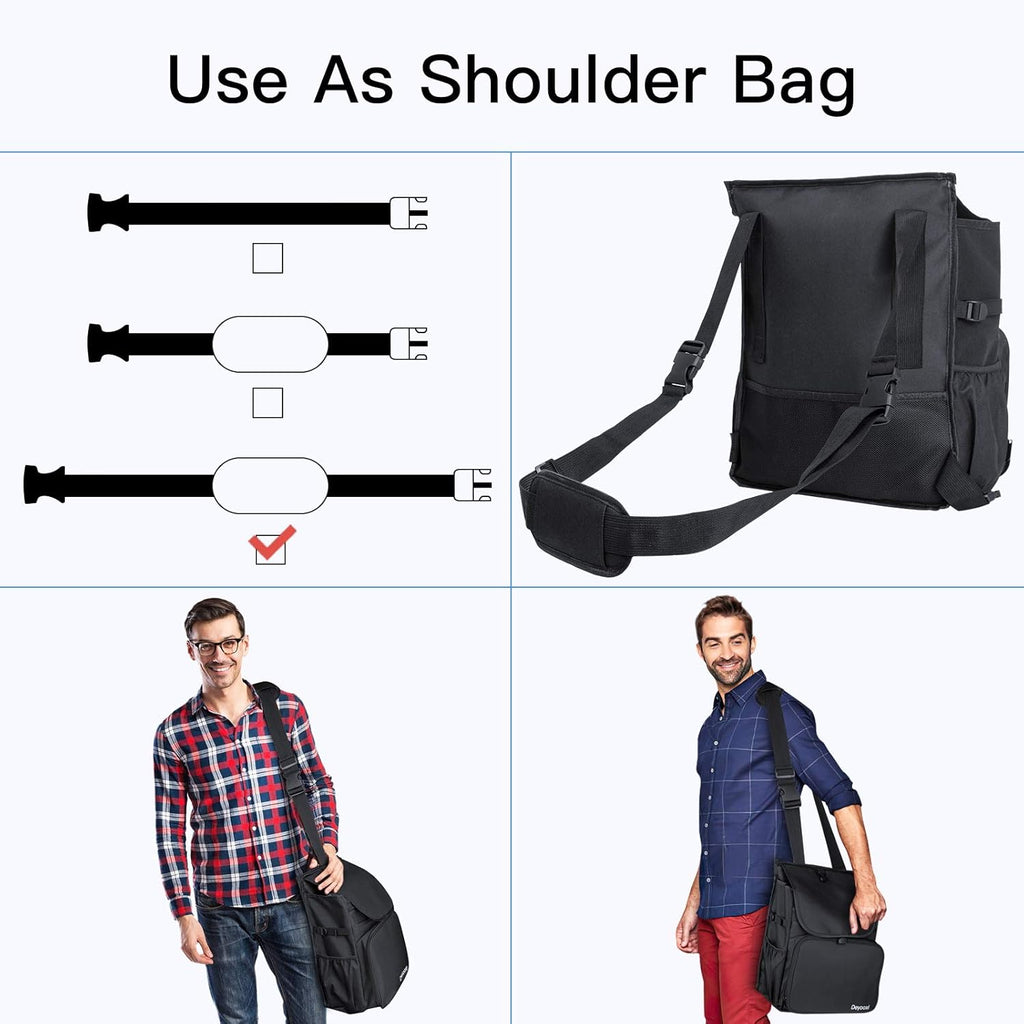 Black Car Front Seat Organizer Bag with 3 Adjustable Straps W142