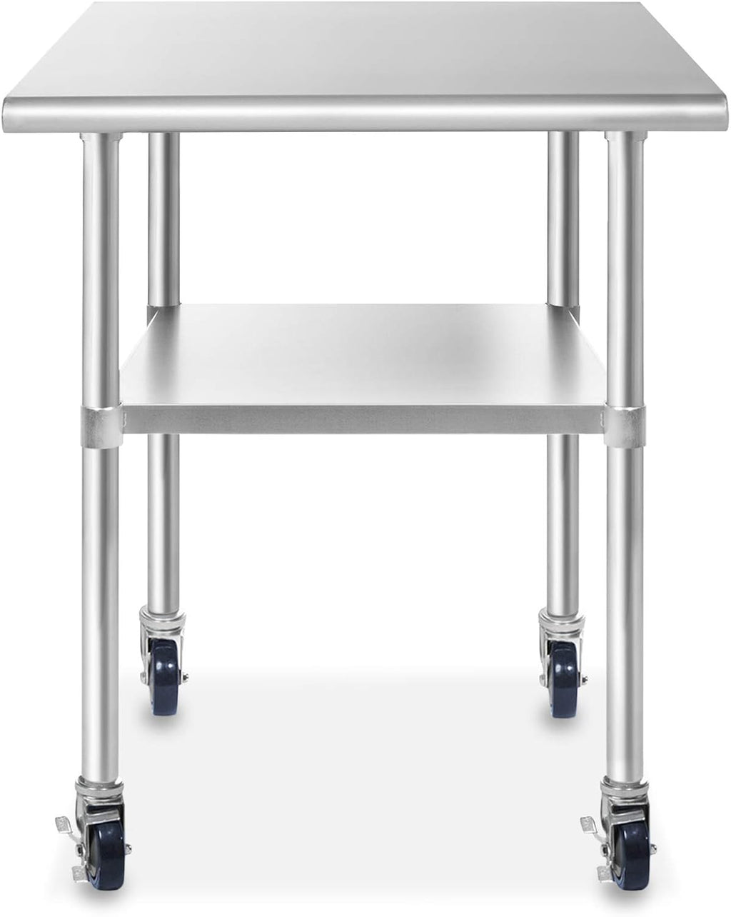 Stainless Steel Commercial Kitchen Prep & Work Table with 4 Casters B2074