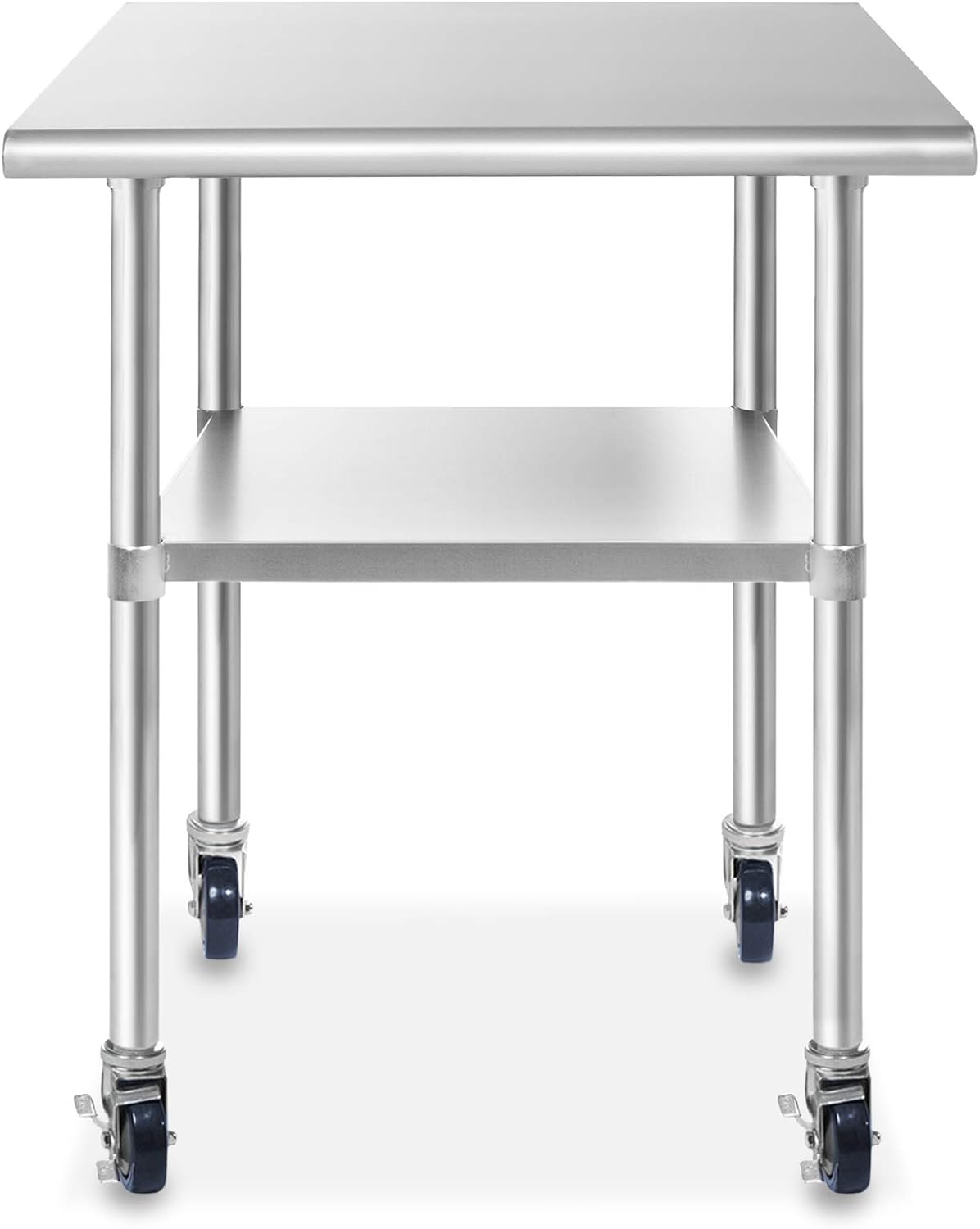 Stainless Steel Commercial Kitchen Prep & Work Table with 4 Casters B2074