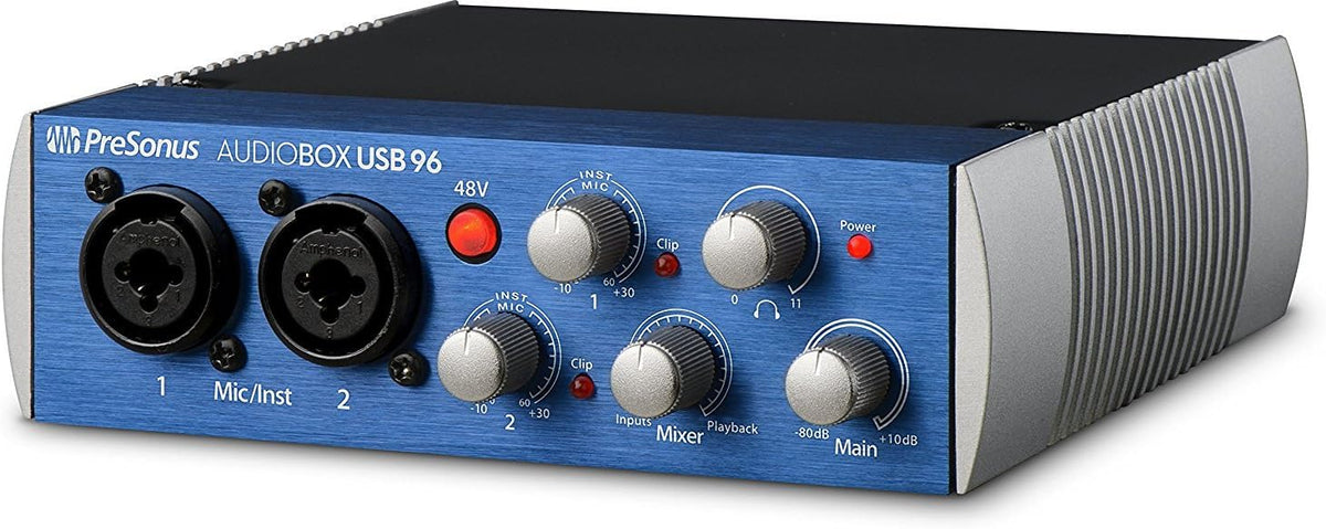 Audio Interface with Studio Monitors and Instrument Cable H377333