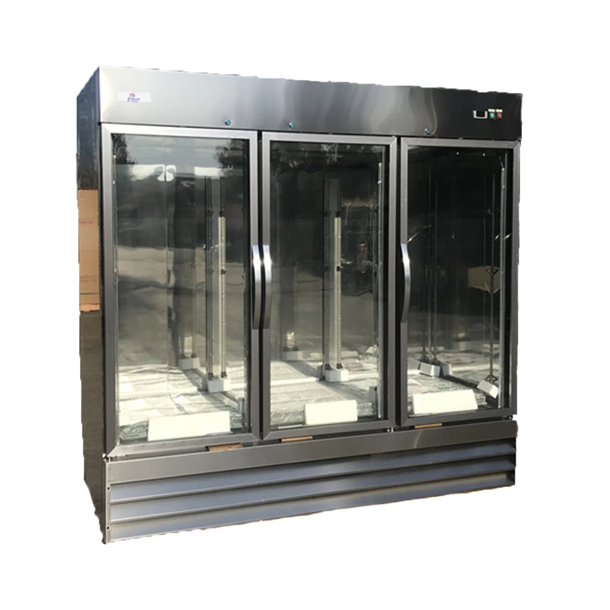 Three Glass Door Upright Reach-In Stainless Steel Commercial Refrigerator, 72 Cu. ft. X46508