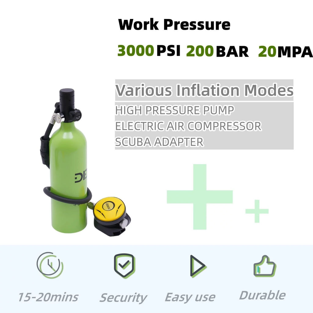 1L Mini Scuba Tank Underwater Dive Oxygen B368