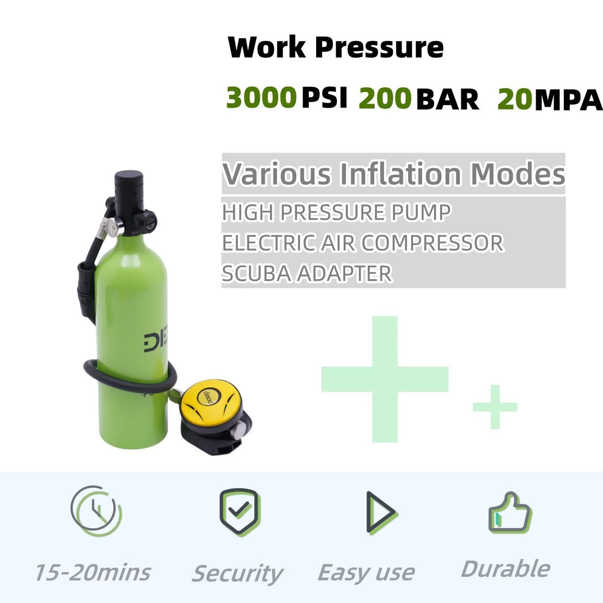 1L Mini Scuba Tank Underwater Dive Oxygen B368
