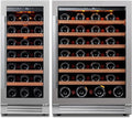 24 inch 54 Bottle Dual Zone Wine Cooler Refrigerator with Stainless Steel frame X423650