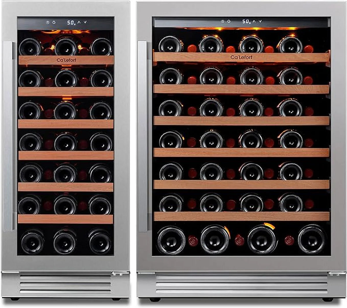 24 inch 54 Bottle Dual Zone Wine Cooler Refrigerator with Stainless Steel frame X423650