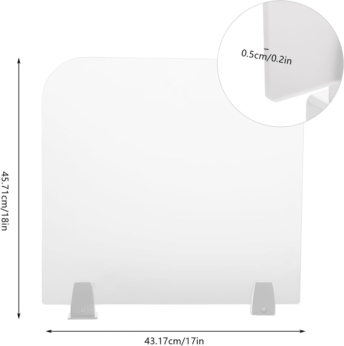 Frosted Acrylic Desk Privacy Panels, 17'' W x 18'' H Z2943