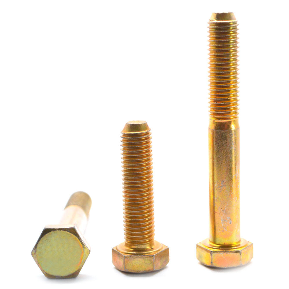 Fine Thread Grade 8 Hex Cap Screw Alloy Steel Yellow Zinc Plated X913