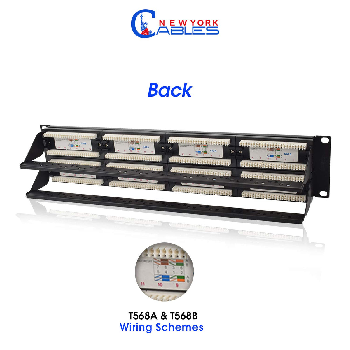 48 Port Cat6 Patch Panel 2U Unshielded H13853