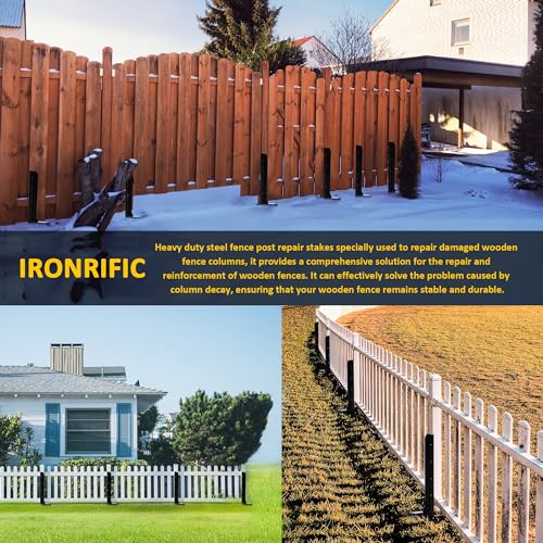 40 Inch Heavy Duty Steel Fence Post Repair Stakes, 2 Pack J332