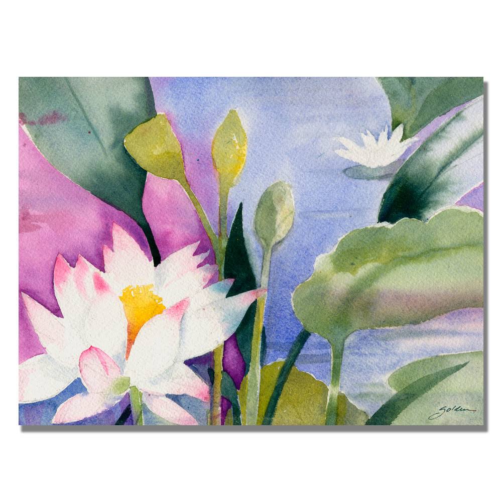 Sheila Golden Lotus Pond Canvas Art G734