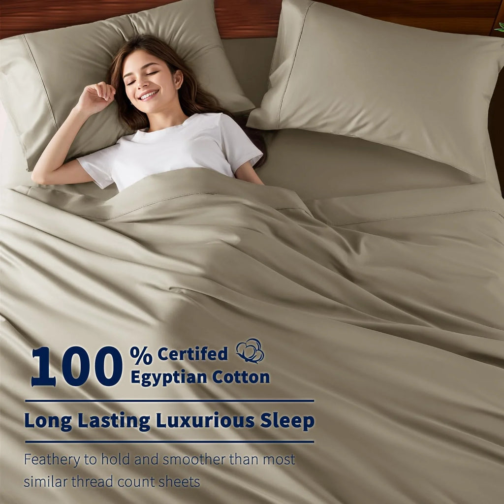 King Size 4-Piece 100% Egyptian Cotton Sheets Set R44687
