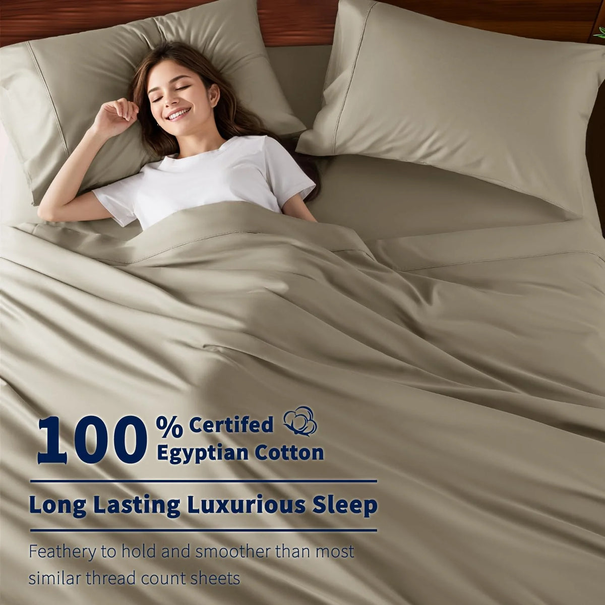 King Size 4-Piece 100% Egyptian Cotton Sheets Set R44687