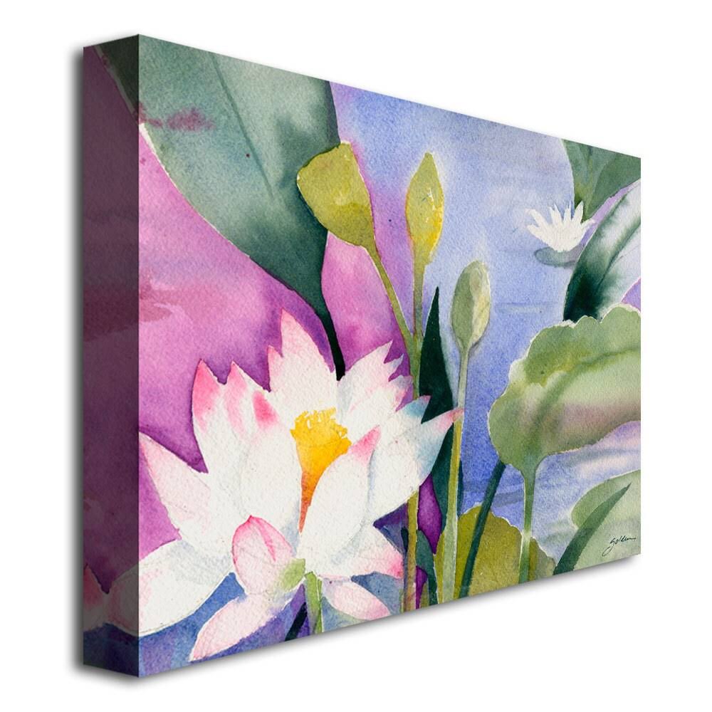 Sheila Golden Lotus Pond Canvas Art G734
