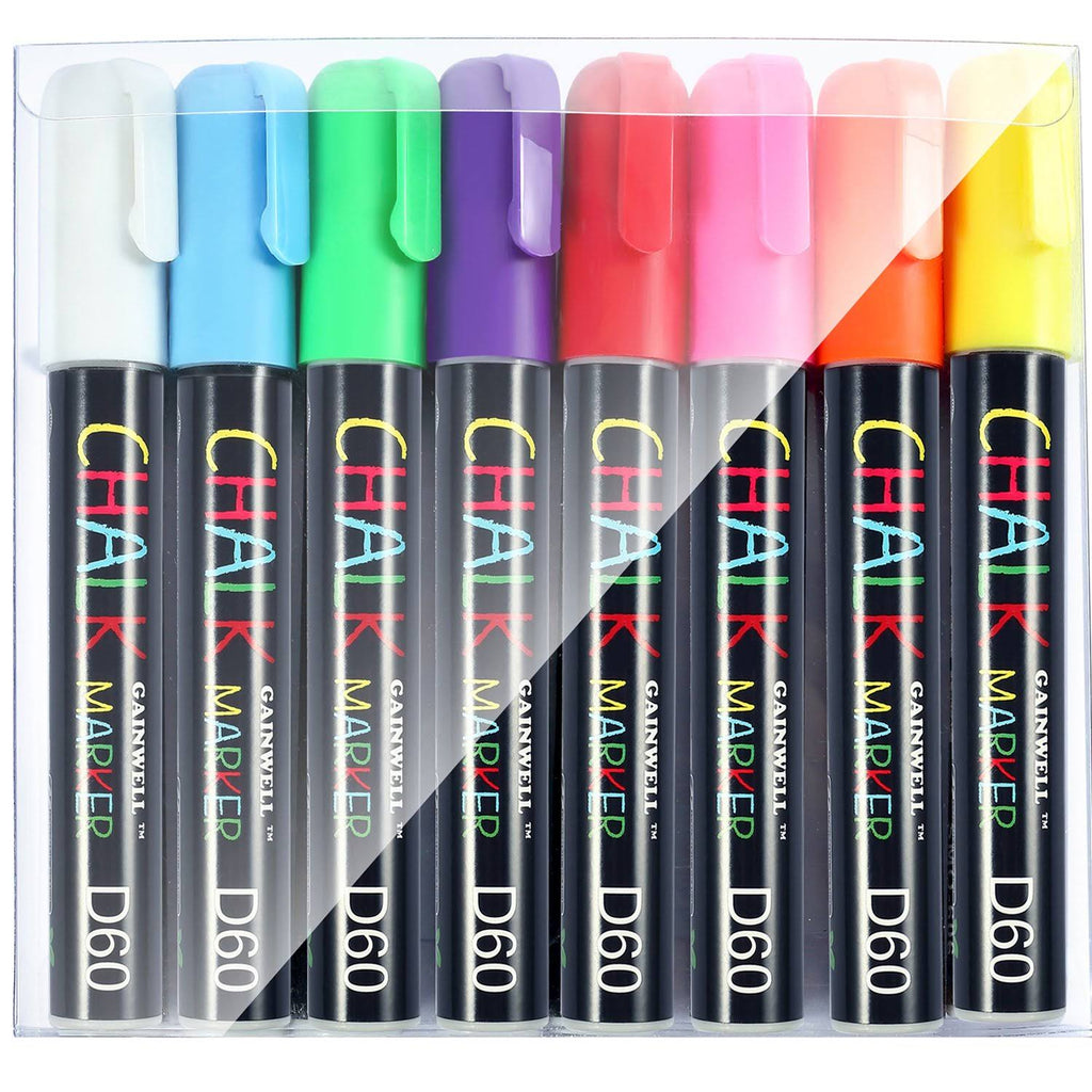 8 Bright Colors Liquid Chalk Marker 6mm Chisel NIB M6158