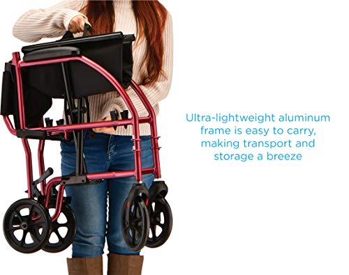Red Ultra Lightweight Transport Chair L7527