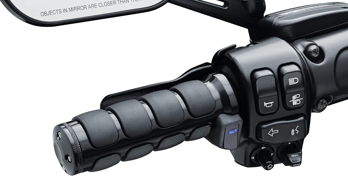 Heated Motorcycle Handlebar Grips Gloss Black 1 Pair O283649