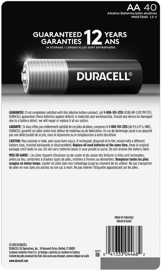 40-count Alkaline AA Batteries K8760