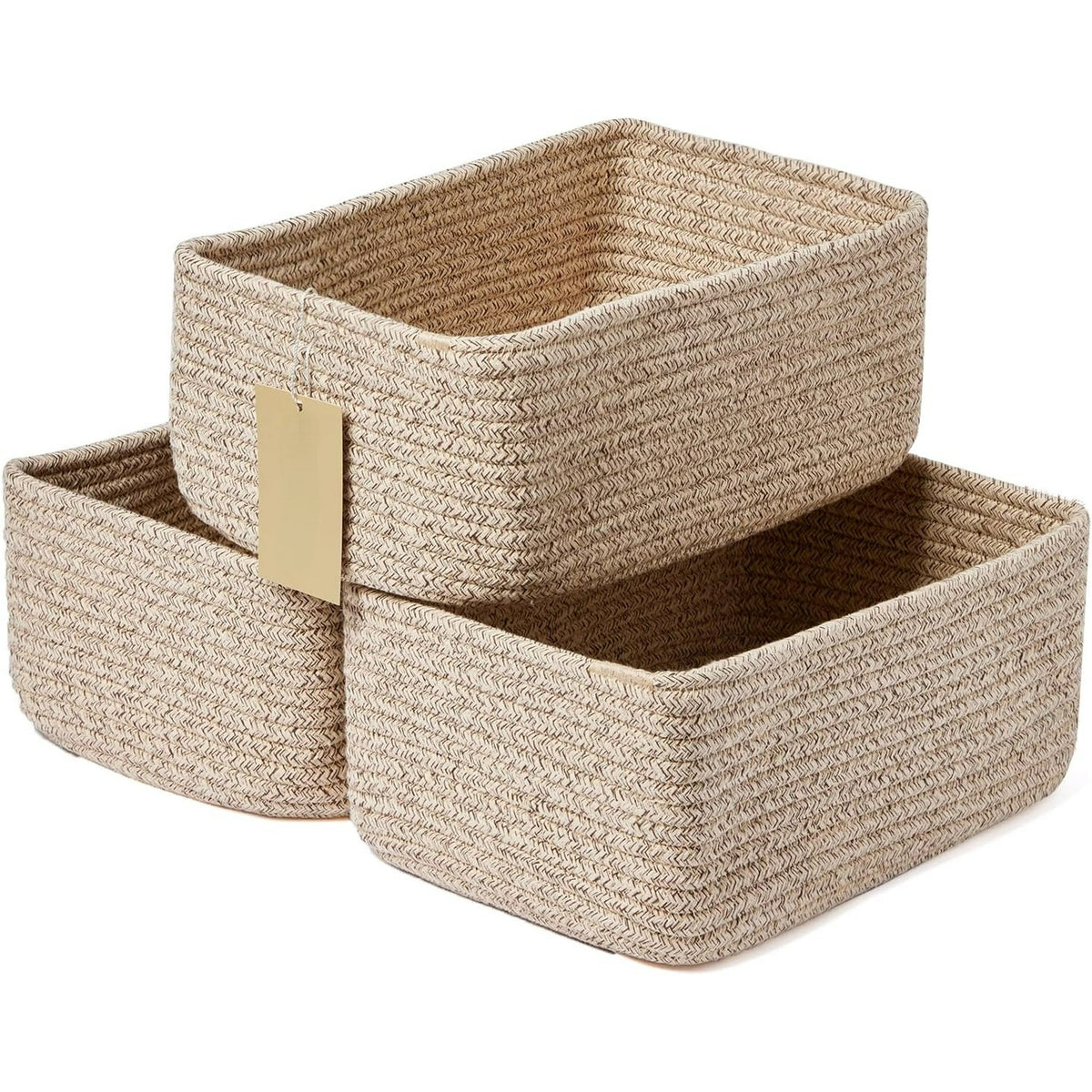 3 Packs Oxide Red Woven Rope Storage Baskets S216