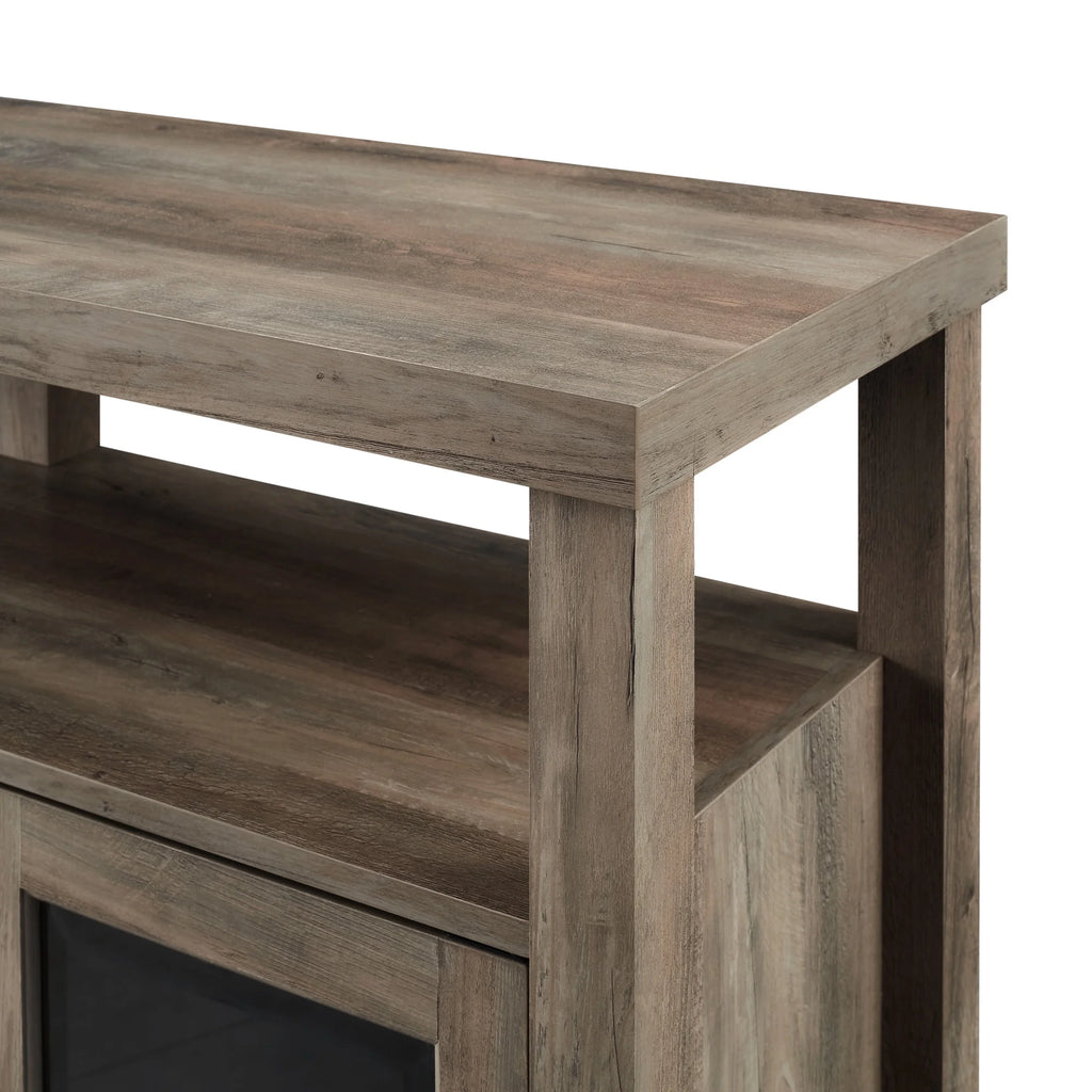 Grey Wash Glass Door Tall Buffet TV Stand J8593