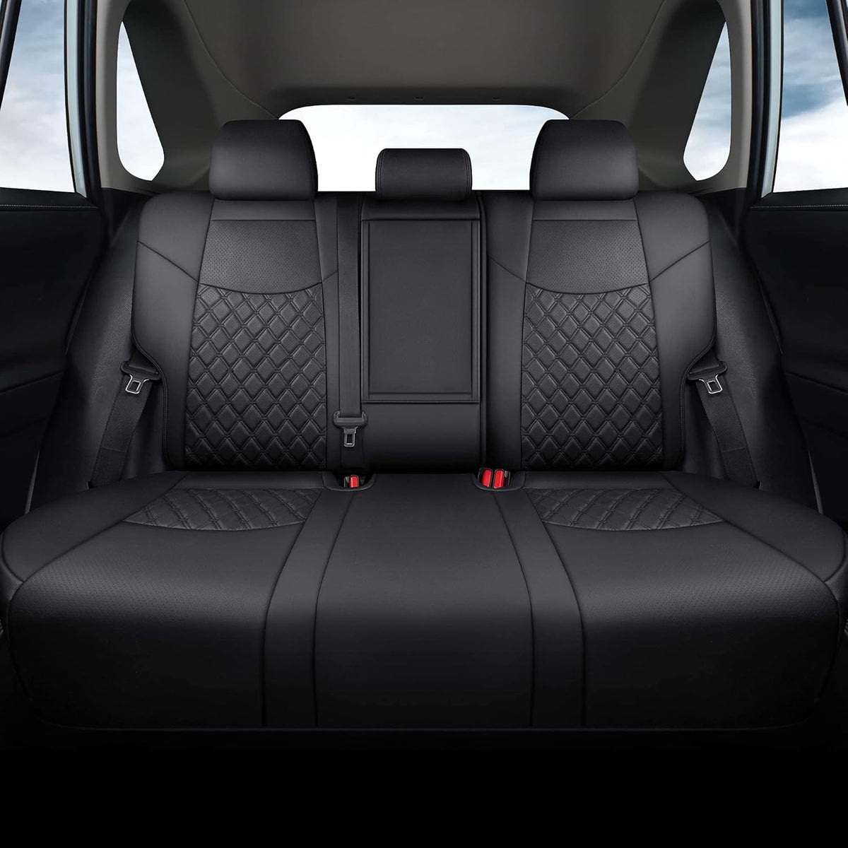 Grey Pu Leather Car Seat Covers Full Set for Toyota RAV4 W7958