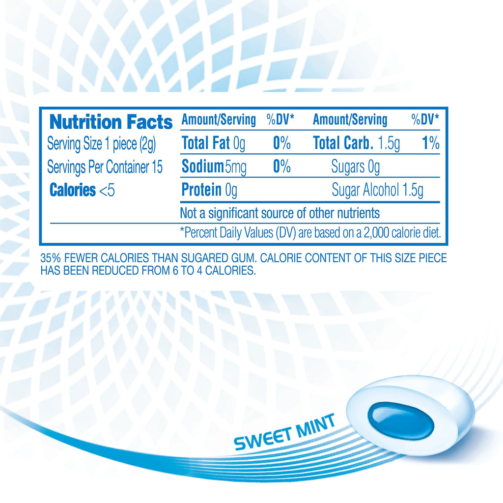 Mentos Pure White Gum Sweet Mint 15 Piece Bottle P820