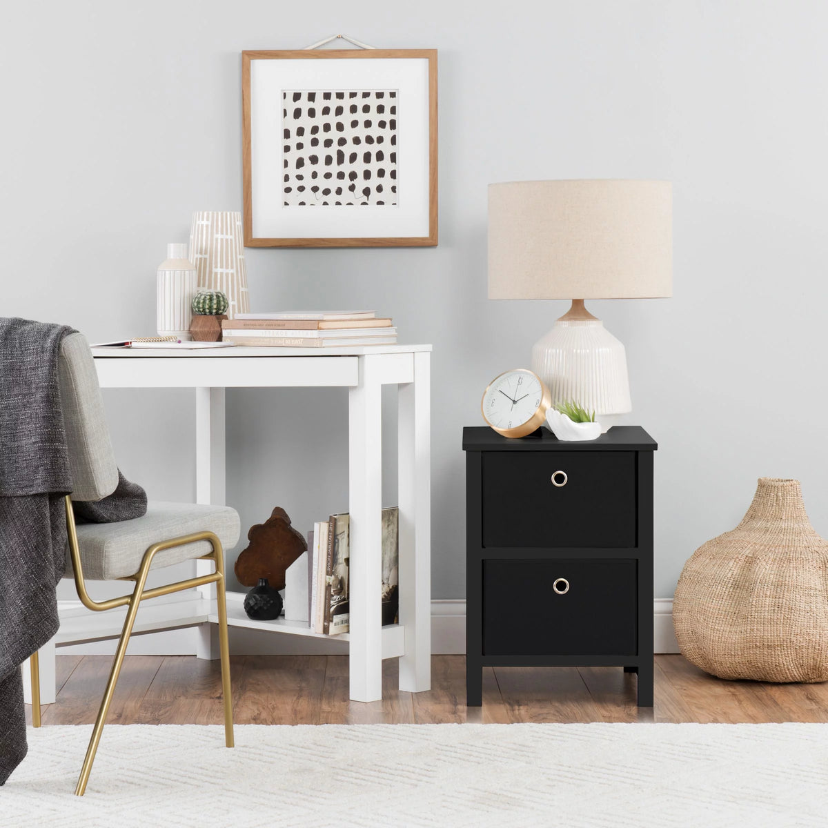 2 Drawer Night Stand Black L50770