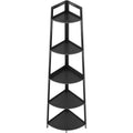 Black 5 Tier Corner Bookcase W34970