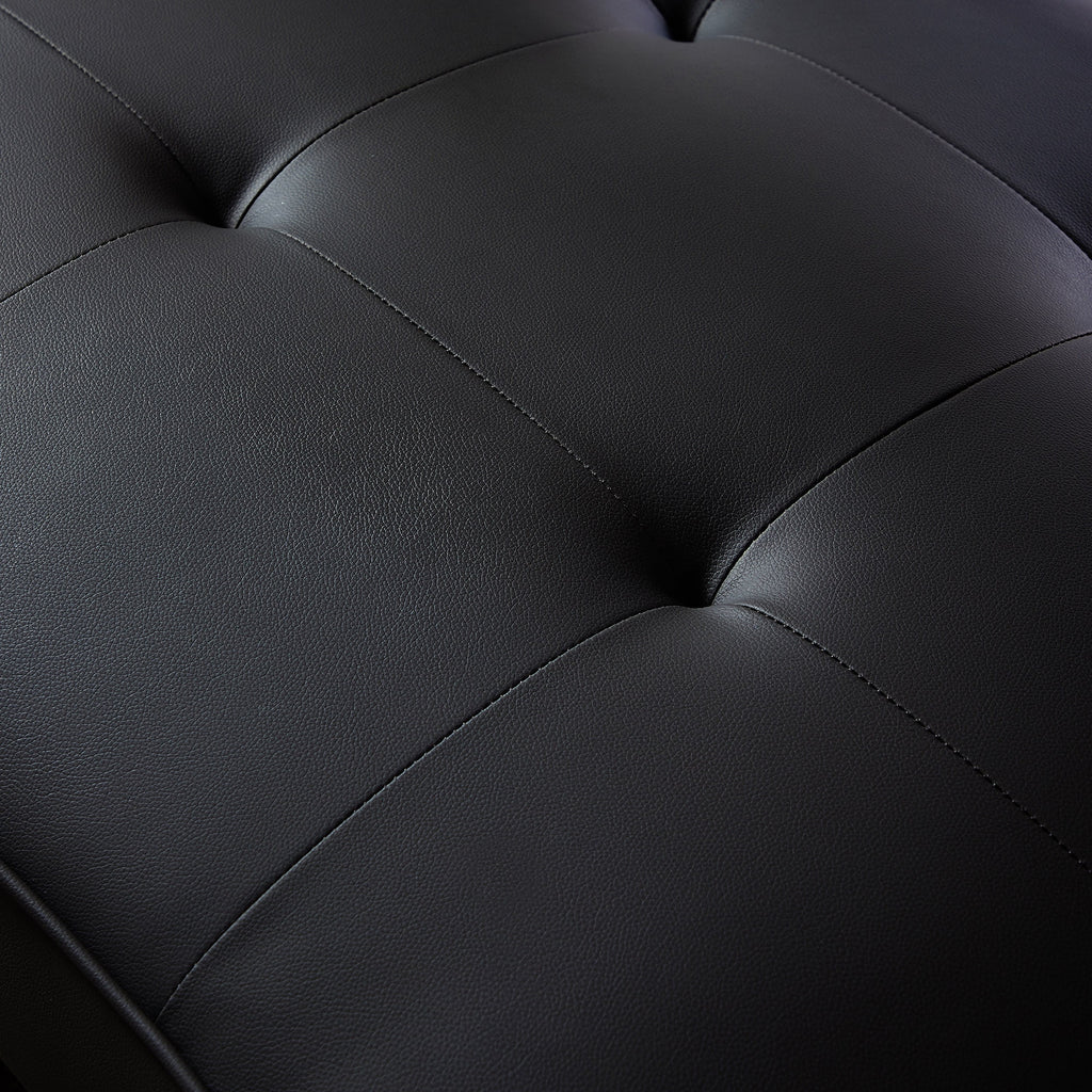 Black Pu Futon Sofa Bed S522