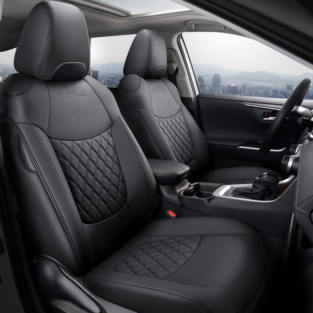 Grey Pu Leather Car Seat Covers Full Set for Toyota RAV4 W7958