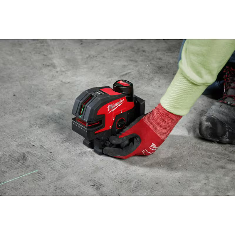 12-Volt Cordless Green Cross Line Laser Kit with Laser Detector L39560