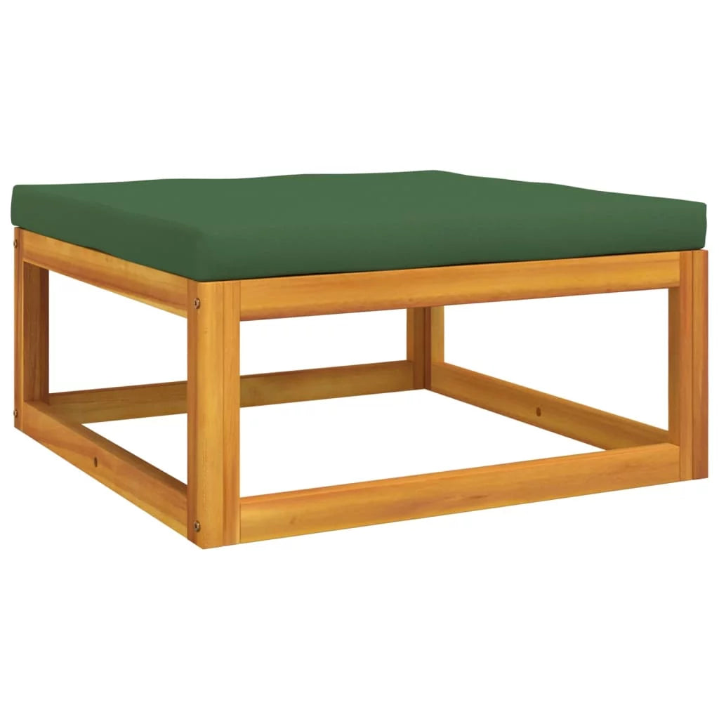 5 Piece Patio Set with Green Cushions Solid Wood D90381