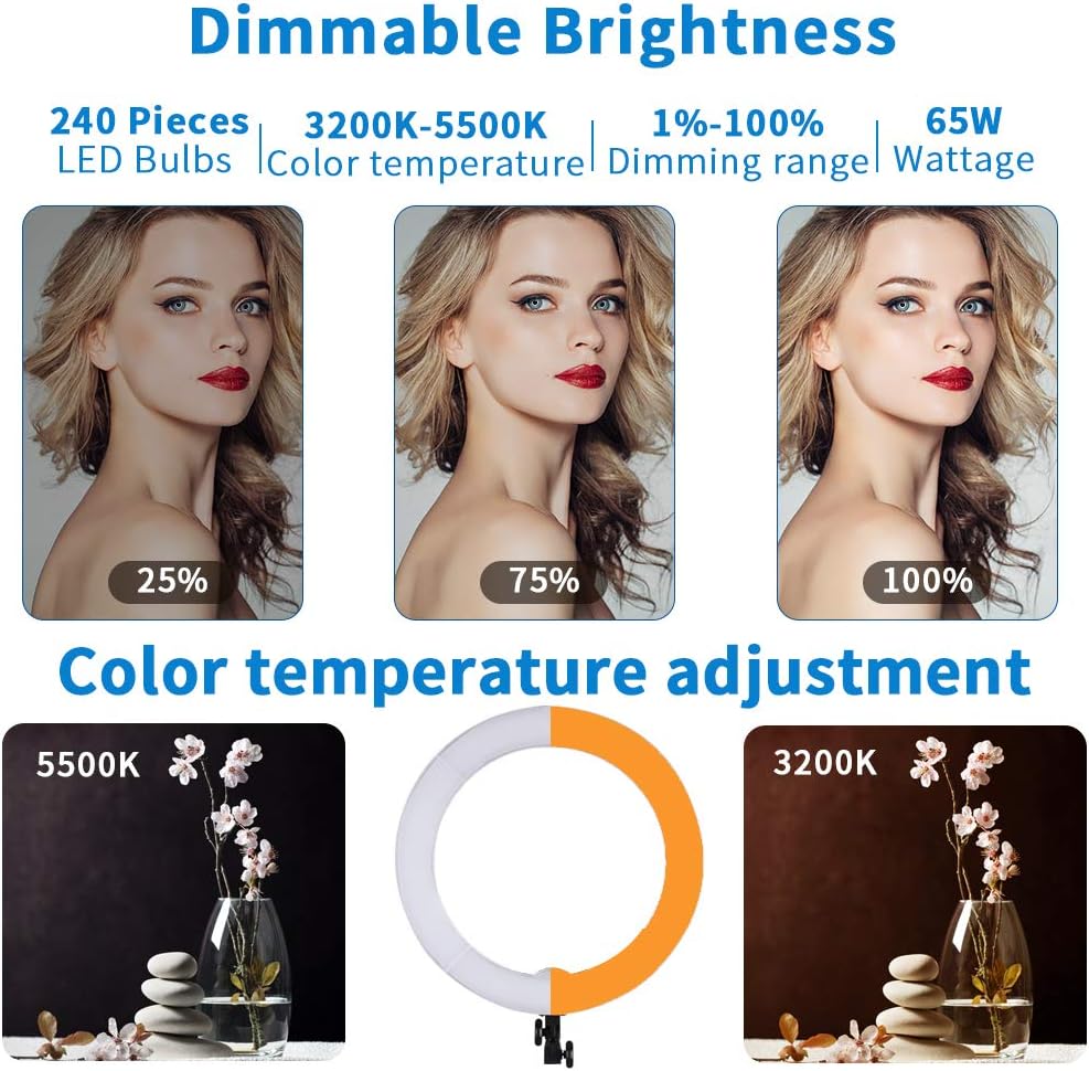 18 inch 65W LED Ring Light with Stand Bag J963