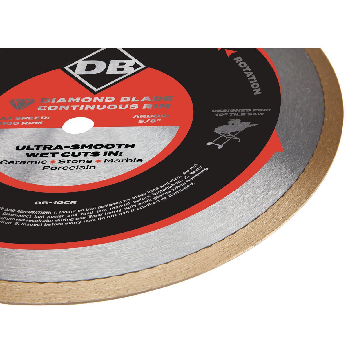 10 in. Continuous Rim Wet Cut Diamond Blade C82505
