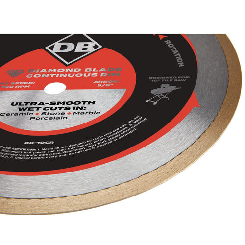 10 in. Continuous Rim Wet Cut Diamond Blade C82505