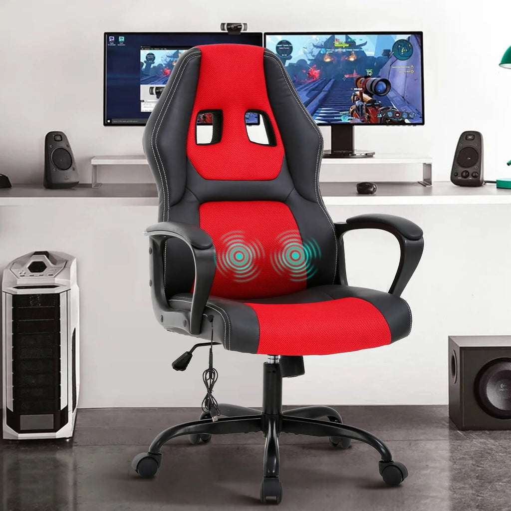 Black Adjustable PU Leather Gaming Chair H2642