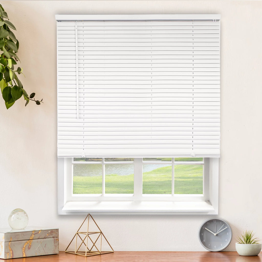 Cordless 1-Inch Vinyl Mini Blinds Gloss White 70"W X 48"H X2793