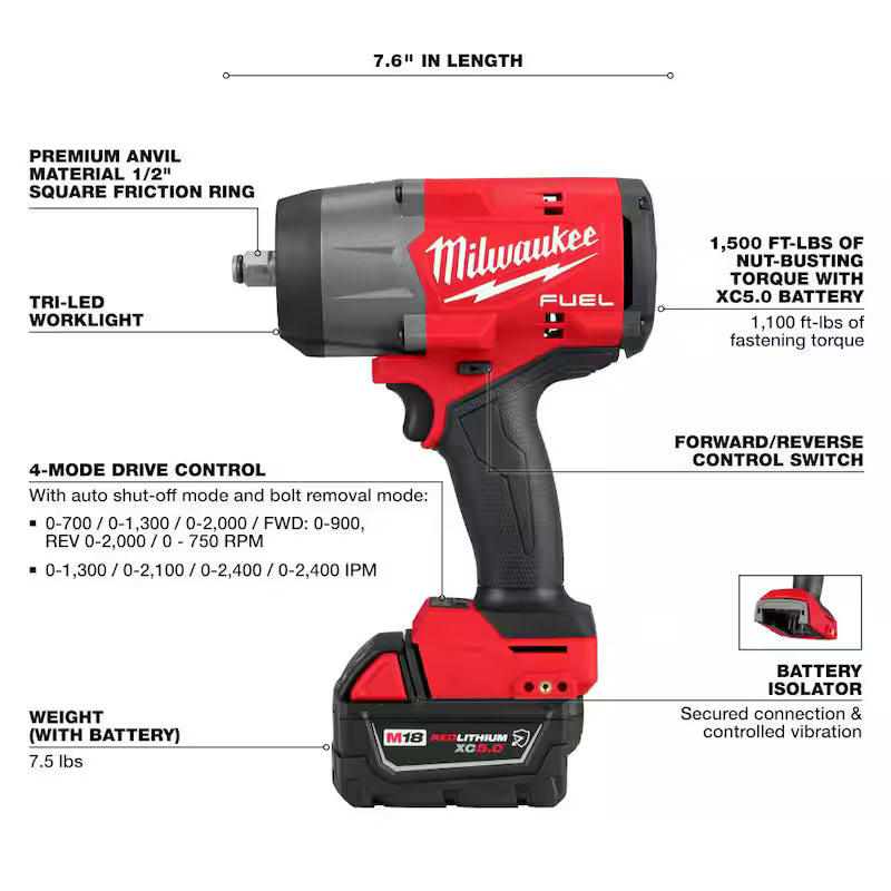 18V Lithium-Ion Brushless Cordless 1/2 in. Impact Wrench with Friction Ring Kit D7159