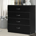 Black 4 Drawer Wood Dresser Y90070