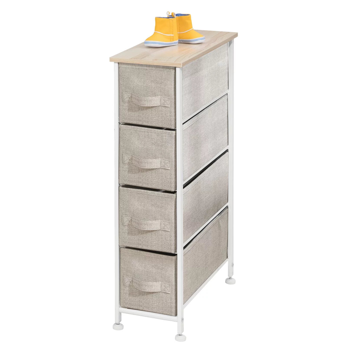 Narrow 4 Fabric Drawers Dresser Q23813