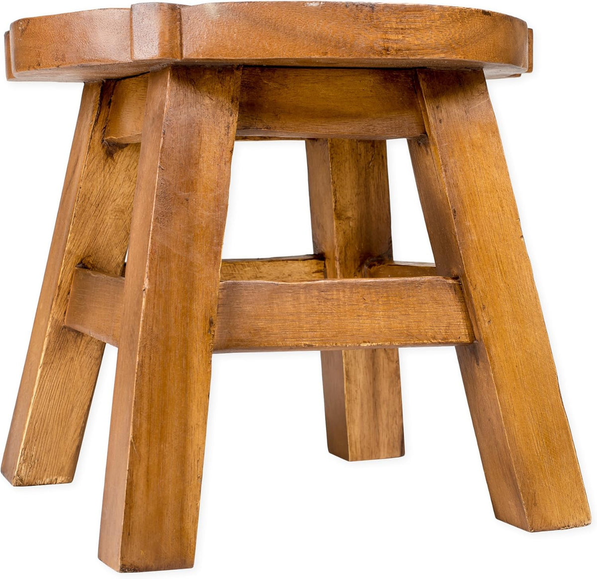 Hand Carved Acacia Hardwood Decorative Short Stool W72501