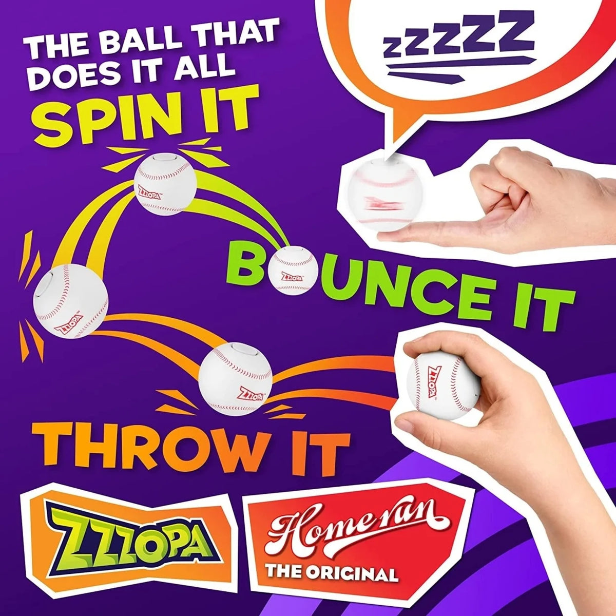 Fidget Stress Ball Mini Baseball Spin Bounce Toy J656686