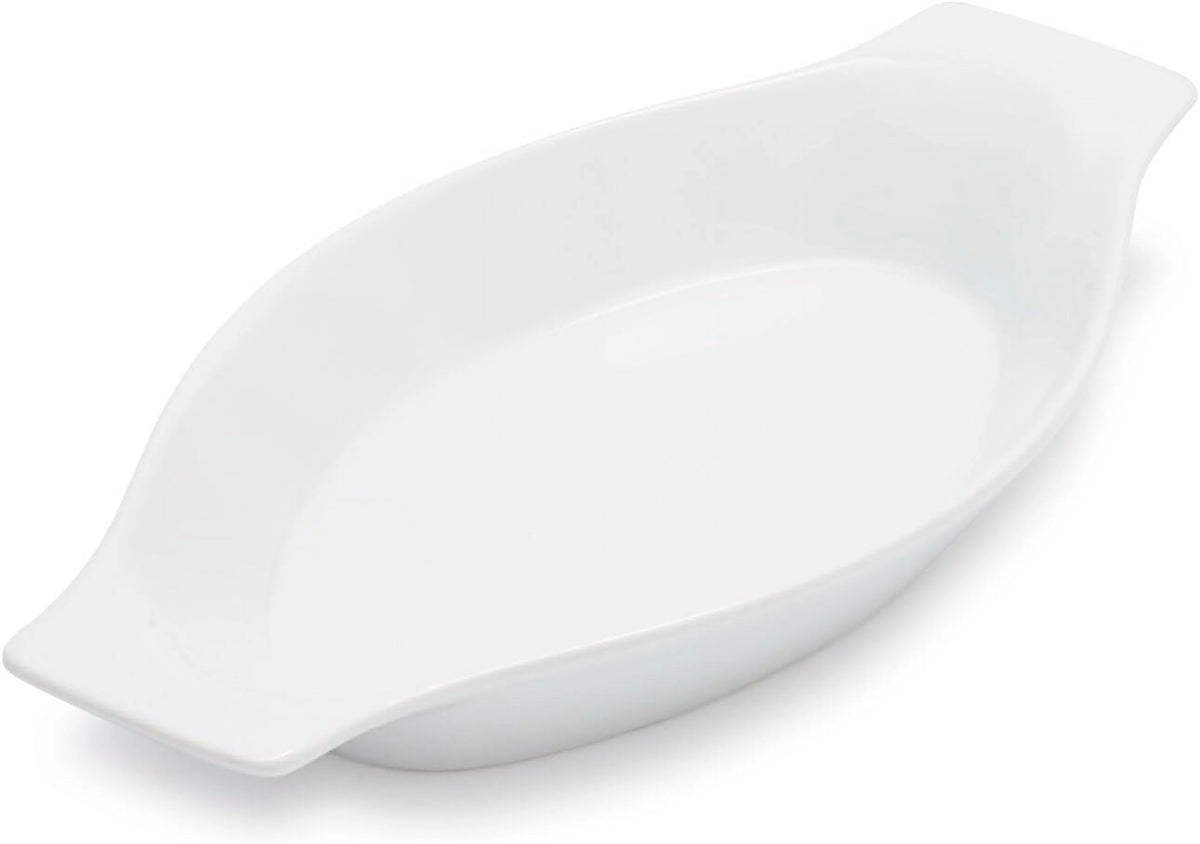 White Porcelain Oval Gratin Dish N671246
